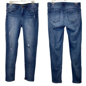 Democracy Ab Solution Mid-Rise Ankle Skinny Distressed Jeans Medium Wash Size 6